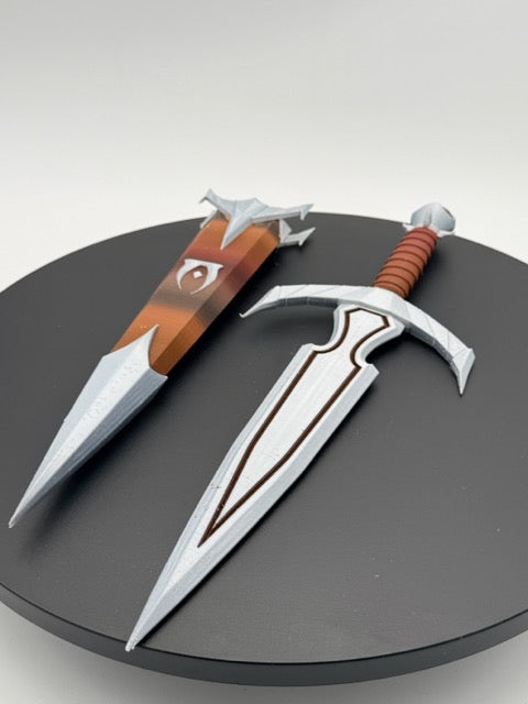 Daedric Lord's Mythic Dagger & Sheath Prop