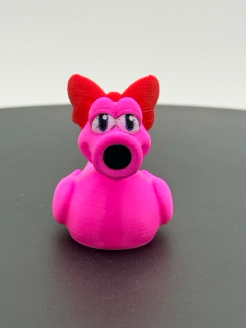 Pink Bow Dinosaur Duck