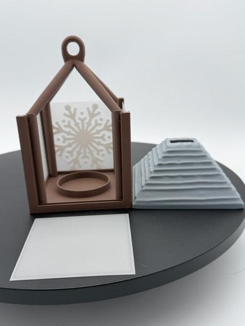 Holiday Lantern with 4 Interchangeable Panels (LED Tea Light)