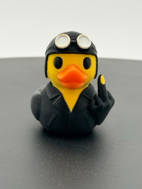 One-Finger Salute Biker Duck
