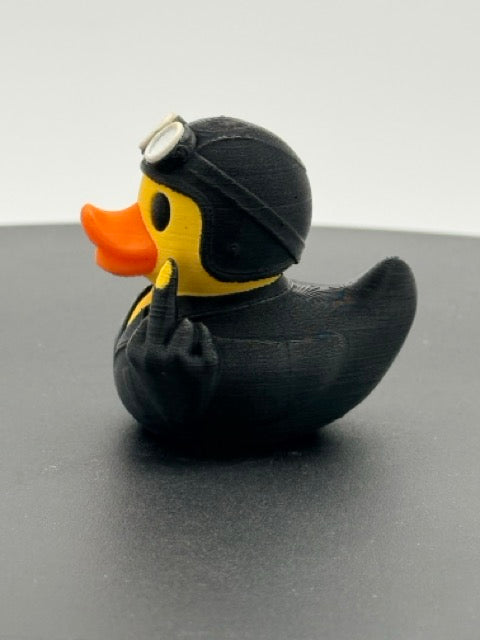 One-Finger Salute Biker Duck