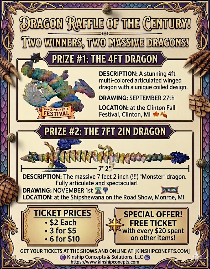 Massive Articulated Dragon Raffle Tickets