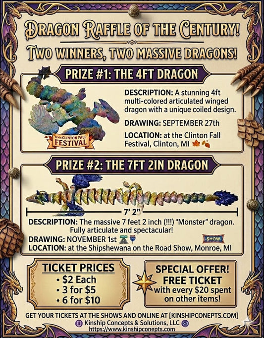 Massive Articulated Dragon Raffle Tickets