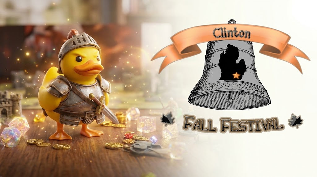 Knight Duck with Clinton Fall Festival Logo