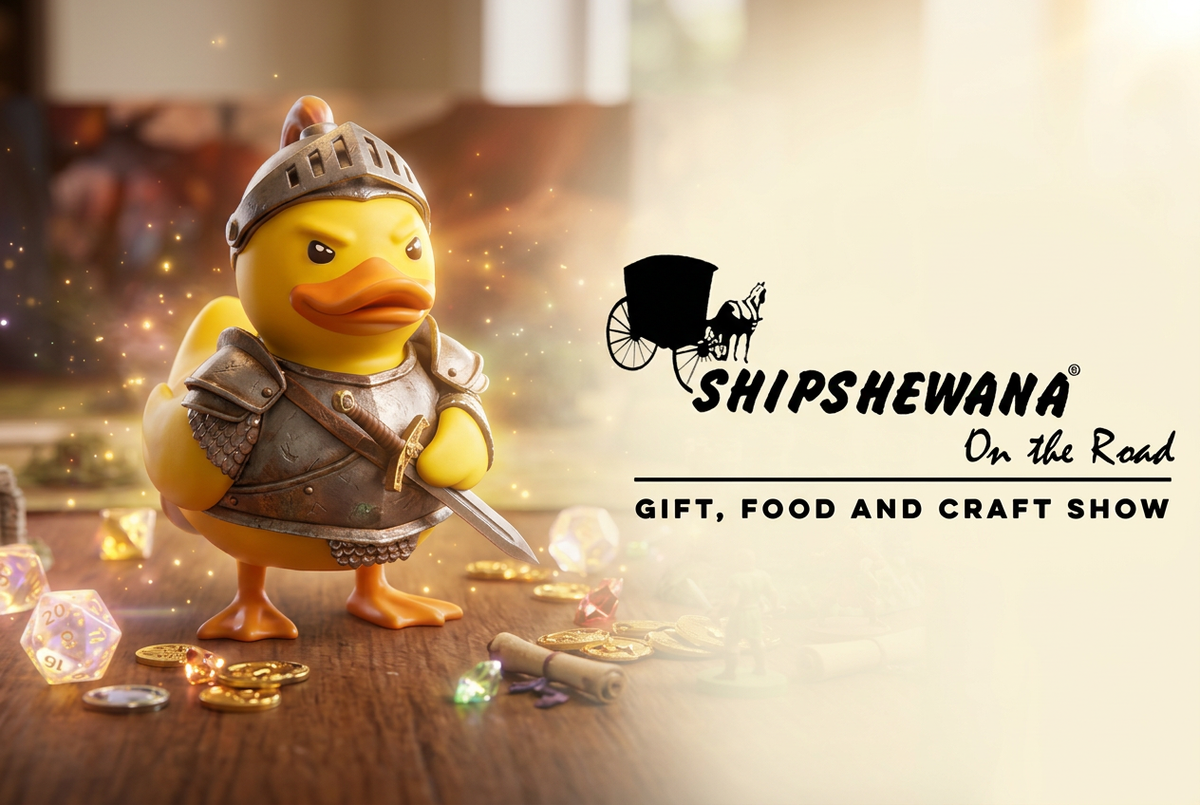 Knight Duck and Shipshewana on the road logo